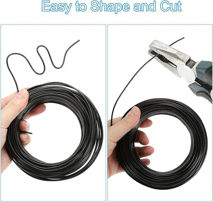 PATIKIL 2mm x 95ft Bonsai Training Wire,Floral Wire Stems Anodized Aluminum Tree Wire for Gardening Branch Fixing,Black