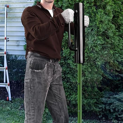 TOPZEA Fence Post Driver, 12LB Heavy Duty T Post Pounder with Ergonomic Handle, 2.7" Inner Dia Steel Posts Hole Diggers Hand Rammer Tool for T Posts, U Channel, Garden& Farm Fencing, Black