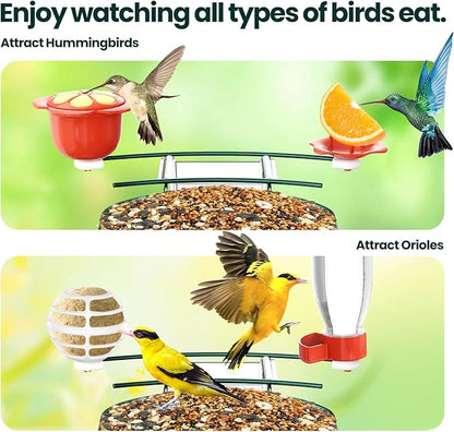 SOLIOM Solar Bird Feeder with Camera for Outdoors - Durable Metal AI Smart Birdhouse, 2K Live View & Instant Alerts, Squirrel Proof - Ideal Bird Watching Gift (Green)