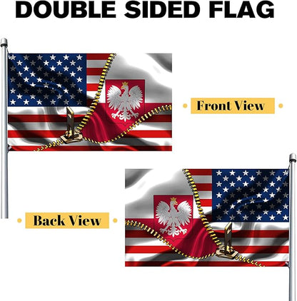 Vintage American America Usa Poland Poles Flags For Outside Yard 3x5 Ft Double Sided Printed 100d Polyester Lightweight Garden Welcome Outdoor Banner Brass Grommets