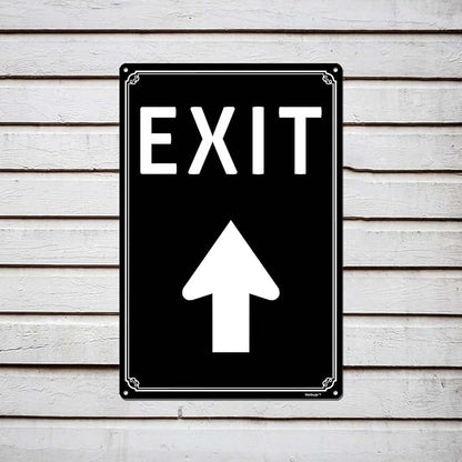 12x16" Exit Sign with Up Arrow - High-Intensity Aluminum Parking Lot Sign, Weatherproof & Fade-Resistant, Ideal for Outdoor & Indoor Use - Curbside Sign
