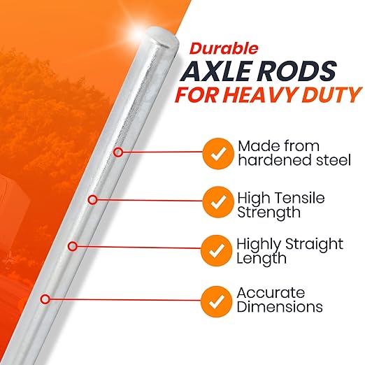 AR-PRO (2-Pack) 5/8” x 36” Zinc Plated Steel Rods Designed for Use as an Axle Shaft on Hand Trucks Dollies Wagons 4005BC Wheelbarrows