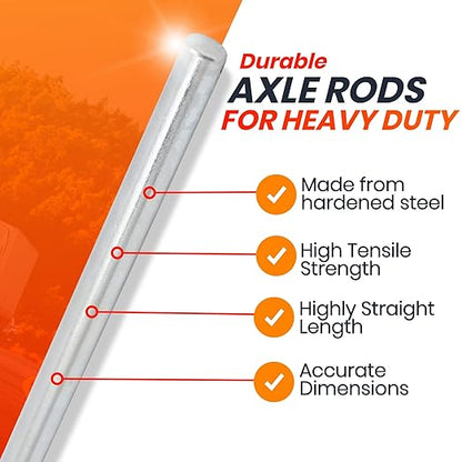 AR-PRO (2-Pack) 1/2”x 36” Zinc Plated Steel Rods Designed for Use as an Axle Shaft on Hand Trucks Dollies Wagons 4005BC Wheelbarrows