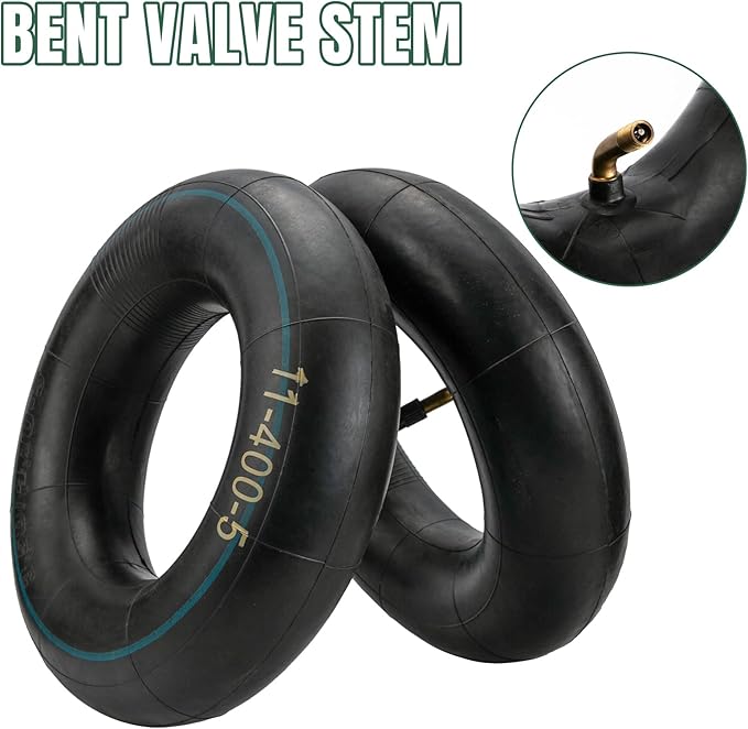 11x4.00-5 Inner Tube 11x4.50-5 11x6.00-5 Heavy Duty Replacement Tire Tubes with Bent Valve Stem for Wheelbarrows, Mowers, Hand Trucks - 2 Pack