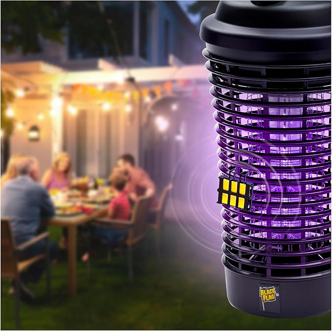 Black Flag 40W Deluxe Outdoor Bug Zapper – Electric Insect Killer for Mosquito & Flying Pests, Weather-Resistant, Covers 1.5 Acres
