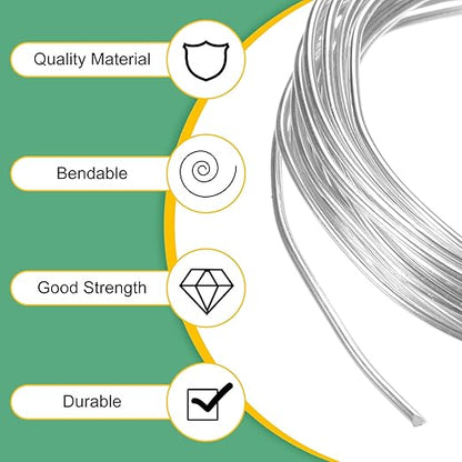 2mm Bonsai Training Wire, 16.4 Feet Total Anodized Aluminum Bonsai Wires for Bonsai Tree Shaping/Branches Fixing/Trunk Holding/DIY Crafting [Silver]