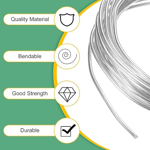 2mm Bonsai Training Wire, 16.4 Feet Total Anodized Aluminum Bonsai Wires for Bonsai Tree Shaping/Branches Fixing/Trunk Holding/DIY Crafting [Silver]