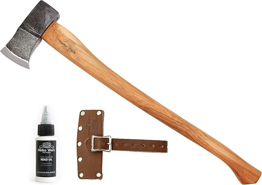 1844 Helko Werk Germany Traditional Saxon - Made in Germany Heavy Duty Splitting Axe for Chopping Firewood and Splitting Logs - Heavy Wood Splitting Axe, Head 6-1/4 lbs, Handle 31 in. (Saxon) #13588