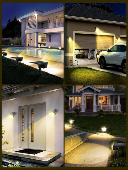 Solar Spot Lights Outdoor, Ultra Bright Solar Garden Lights Warm White, IP68 Waterproof Landscape Spotlights, 800LM 2700K for Yard Garden Wall Driveway, 2 Pack