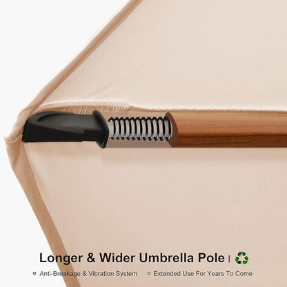 PURPLE LEAF 10' X 13' Patio Large Cantilever Umbrella Outdoor Square Wood Umbrellas Offset Umbrella Heavy Duty Sun Umbrellas for Garden Deck Pool, Heather Taupe
