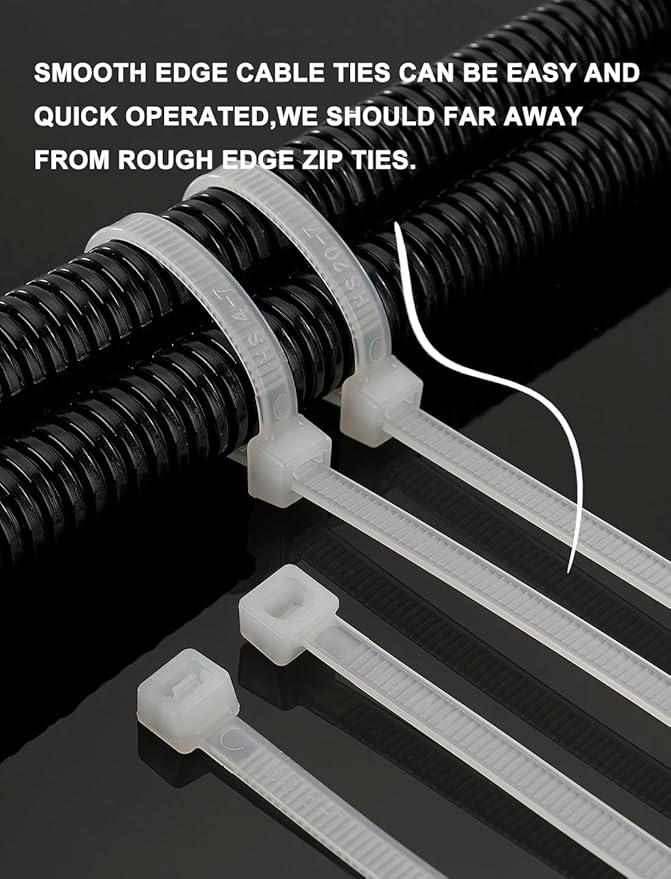 HS Extra Long Heavy Duty Zip Tie Straps (50 Pack) Thick 0.35 Inch Plastic Duct Zip Ties Heavy Duty 200 Pounds,Black Large Zip Ties 36 Inch for HVAC,Travel,Packaging,Vessel