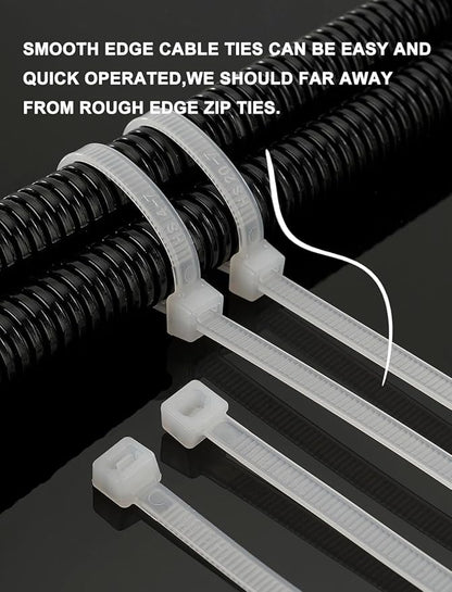 HS Wide Wire Ties Heavy Duty 17 Inch 100 Pcs 200 Pounds Strength,Black Zip Tie Straps Large UV Nylon Cable Zap Wraps Long,Outdoor Purpose