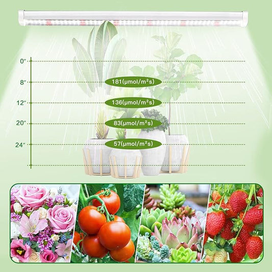 T5 LED Grow Lights, 1.4Ft 5000K Full Spectrum White Grow Lights for Indoor Plants Strip, Greenhouse Succulent Seed Starting, End-to-End Design