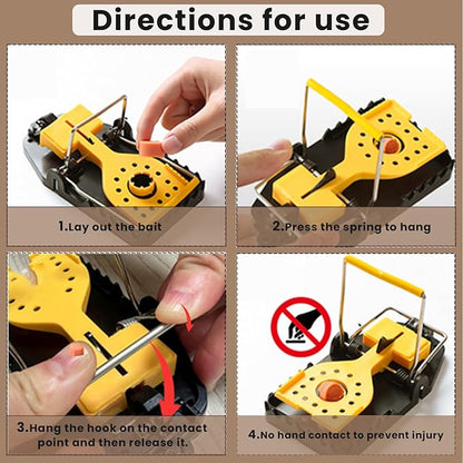 Rat Trap - Mouse Traps Quick Effectively Mouse Trap Rat Traps Indoor for Home, Plastic Mousetraps Indoor Outdoor Use Snap Traps for Mice Used Anywhere, Quick Set Up and Reusable, 9Set(2L+6S+1Clip)