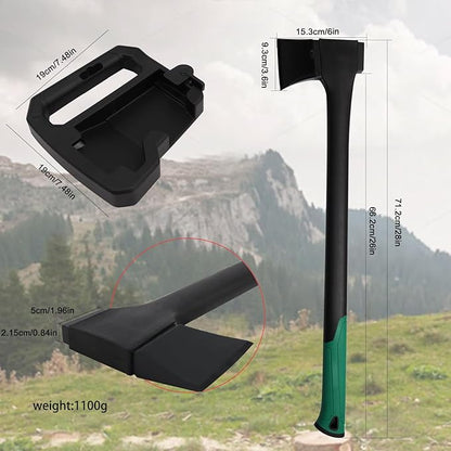 Camping Hatchet 31.8 Inch,Survival Hatchet Tactical for Wood Chopping and Kindling,Hatchet Axewith V Grind Blade, Lightweight Nylon Fiber Handle,for Outdoor Survival, Gardening, Hiking (L)