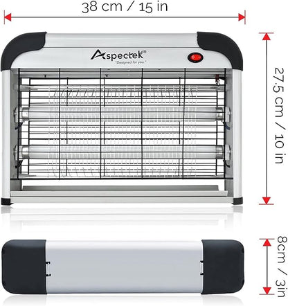 ASPECTEK Insect Killer, Bug Zapper, Powerful 20W Electronic Indoor Fly Zapper, Mosquito Killer-Indoor Use Including Free 2 Pack Replacement Bulbs