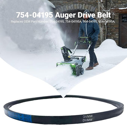 754-04195 954-04195A for MTD Cub Cadet Troy-Bilt Snow Thrower Cogged Auger Drive Belt 1/2 x 37 Inch Replacement for 754-04195A 754-04195