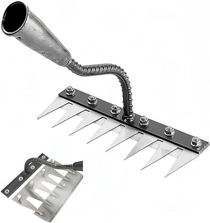 2025 New Gardening Hand Weeder Tool，Gardenia Iron Weeding Rake ，Manual Weeder Tool with Detachable Blades，Tool for Effortless Weed Removal， Flower Beds & Vegetable Patches (No Wooden Handle)