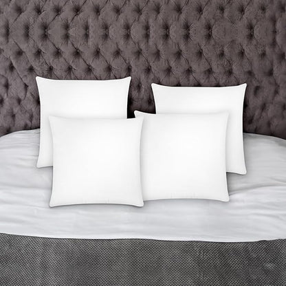 Covers & All Premium Rectangle ThrowPillow Inserts with Covers Set of 4, 16 x 24 Inches White, Decorative Cushions for Couch Sofa Home Decor Office Travel UV Resistant Waterproof Soft Cushions Pillows