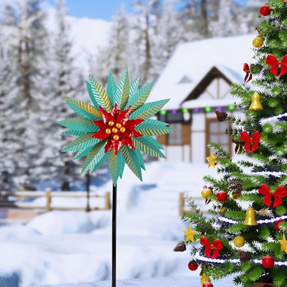Christmas Wind Spinners Outdoor,57.9 Inches Metal Wind Spinners for Yard and Garden Xmas Windmill for Patio,Lawn & Yard