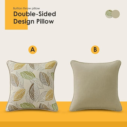 Outdoor Sunbrella Decorative Pillows Pack of 4, 16" x 16" Outdoor Pillow Set for Couch Bed Throw Patio Sofa, Momento Spring