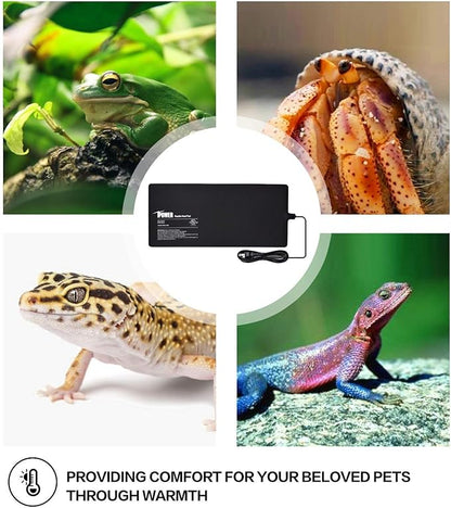 iPower 8X18 Inch Reptile Heat Pad Under Tank Heater Terrarium Warmer Heating Mat for Turtles Lizards Frogs and Other Small Animals