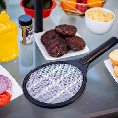 Black Flag 2-Pack Electric Bug Zapper Rackets – Mosquito & Fly Swatter, Battery Operated (Black)