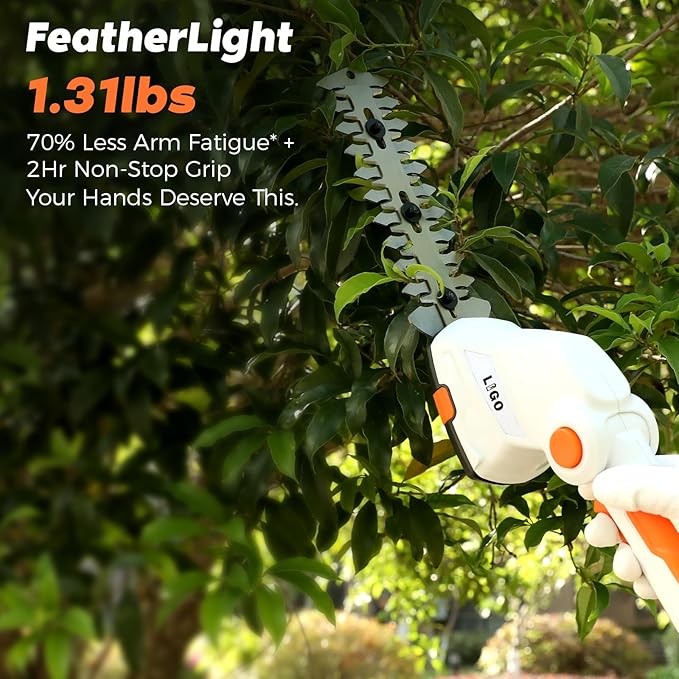 LIGO 2-in-1 Cordless Grass Shear and Shrub Trimmer, 7.2V Lightweight Handheld Lawn Edger & Hedge Clipper with Rechargeable Battery for Garden, Yard, and Bush Trimming