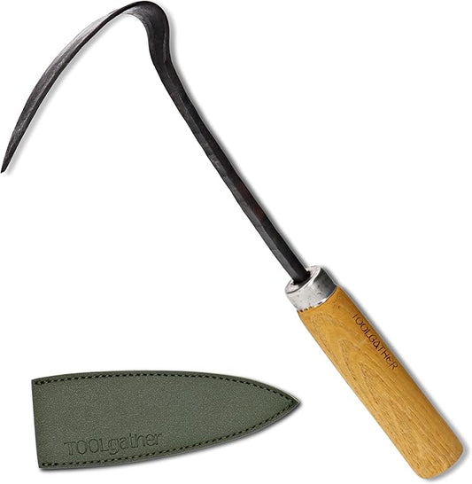 Point Homi Hand Hoe - Traditional Handmade Korean Garden Tool with Chestnut and Acacia Wood Handle for Weeding Digging & Planting