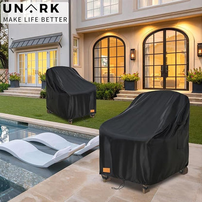 Outdoor Swivel Chair Covers Waterproof 1 Pack, Outdoor Chair Covers Patio Furniture Cover for Deck Patio Swivel Chair Heavy Duty, 28 W x 32 D x 36 H inches,Black