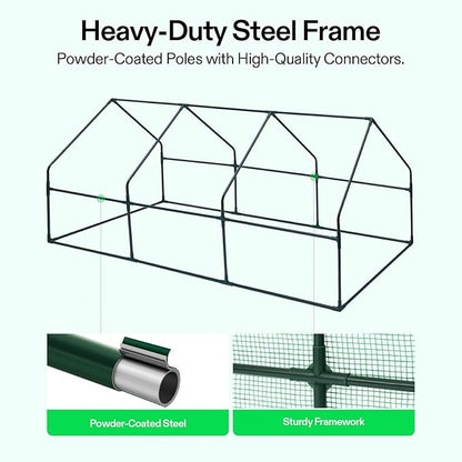 VIVOSUN Portable Mini Greenhouse 94.5x36x36-Inch Tunnels, PE Cover with Roll-up Zipper Door, for Indoor Outdoor or Garden Plant Growing