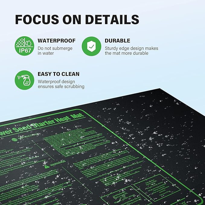 iPower 2-Pack Durable Waterproof Seedling Heat Mat 48" x 20" Warm Hydroponic Plant Germination Starting Pad