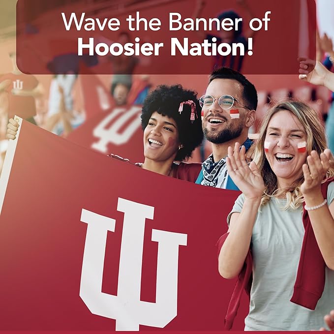 Indiana Hoosiers College Sports Printed Flag - NCAA Licensed - Nylon - School Banner (Red) (4' x 6')
