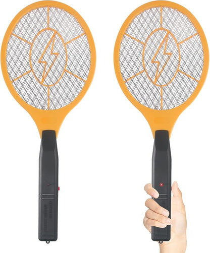 Electric Fly Swatter Handheld Bug Zapper - Indoor Outdoor Zapping Racket for Pest Mosquito & Flies - Battery Powered Safe to Touch with 3-Layer Safety Mesh, Standard Size, Pack of 2