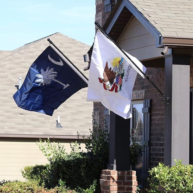 AMZFLAG Illinois State Flag 3x5 ft Outdoor, Heavy Duty Illinois Flags Made in USA, Double Sided IL Flags of Illinois with 2 Brass Grommets, Vivid Color State of Illinois Flag Thick Material