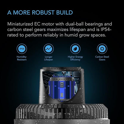 AC Infinity CLOUDRAY S4, Ultra-Compact Grow Tent Clip Fan 4”, Precision 10 Dynamic Wind Speeds, 10-Level Oscillation, Weatherproof IP-54, Specialized High-Velocity Circulation for Small Grow Spaces