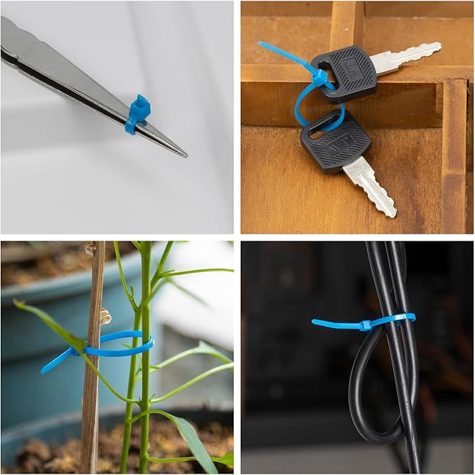 12 Inch Zip Ties White 1000 PCS, 50 Lbs- Heavy Duty Tensile Strength, Nylon PA66 UV Resistant Cable Ties for Indoor and Outdoor Use - Ideal for object bundling and fastening