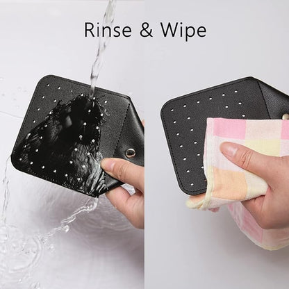 Trieez 2 Pack Sturdy Leather Fly Swatter - 17.5” Heavy Duty Flyswatter with Durable Metal Handle, Rustic Bug Swatter for Flies, Bees, and More - Black