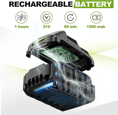 Cordless Hedge Trimmer,21v Electric Grass Shears & Shrub Trimmers,Handheld 2-in-1 Battery Powered Hedge Trimmer for Patio/Lawn, Gardening Tools, Included Charger (Blue-Red+1 * Battery)