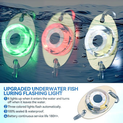 LED Underwater Fishing Lures，LED Lighted Bait Flasher，Deep Drop Fishing Lures，Fish Eye Attractive Light Bait Lure Lamp 5PCS
