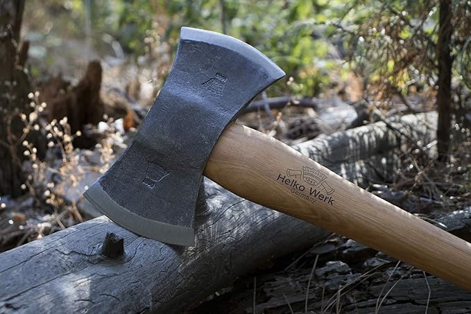 1844 Helko Werk Germany Traditional Hinterland - Made in Germany Double Bit Axe, Felling Axe for Felling Trees and Cutting Wood with Two Blades - Head 3.5 lbs, Handle 30 in. (Hinterland) #13575