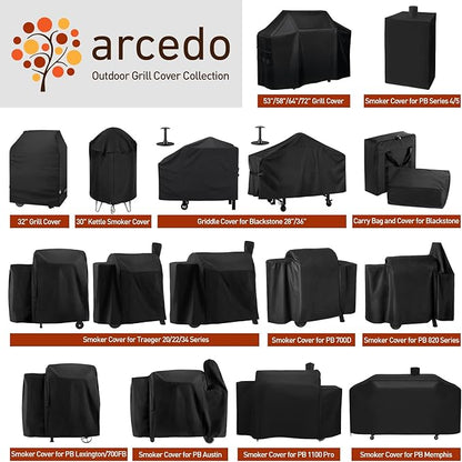 Arcedo Griddle Cover Compatible with Blackstone 36 Inch ProSeries, 70 inch Grill Shield for Cooking Station with Hood, Weather Resistant Outdoor Heavy Duty Waterproof Flat Top Gas Grill Cover, Black