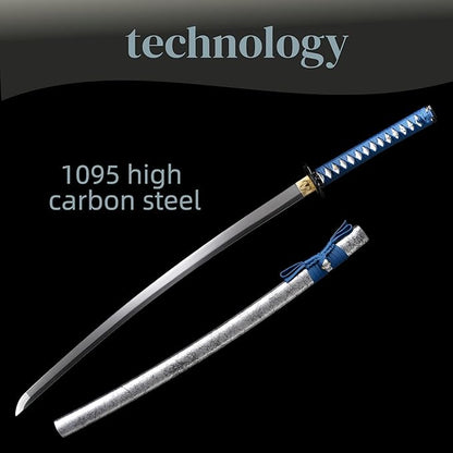 A True Samurai Sword, Made of 1095 high Carbon Steel with Sharp Blades, Suitable for Martial Artists and Players to Collect, Full of Tang Dynasty