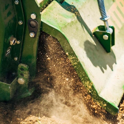 Titan Attachments 3 Point 48" Rotary Tiller Attachment, Fits Cat 1 Tractors, Green Finish, PTO Driven Cultivator with a 540 RPM Gearbox, Replaceable Tines, Aerates Ground Soil