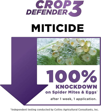 Grower's Ally Crop Defender 3 Concentrate 1 gal | Natural, Safe & Organic Insecticide & Fungicide Control for Plants - Powdery Mildew, Spider Mites & Russet Mite Killer