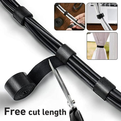 100ft x1/2 in Hook and Loop Roll, Hitotsu Reusable Fastening Tape Cable Ties, Self-Gripping Multi-Purpose Wrap Fasteners for Cord Manage,Home, Office, Electrical Cords, Data Center, White