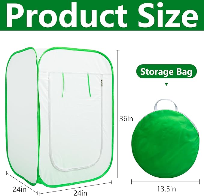 24 x 24 x 36 Inch Pop Up Winter Frost Plant Cover, Gardening Plants Freeze Protection Tent, Warm Plant Protector Enclosure for Snow Frost Protection Indoor & Outdoor