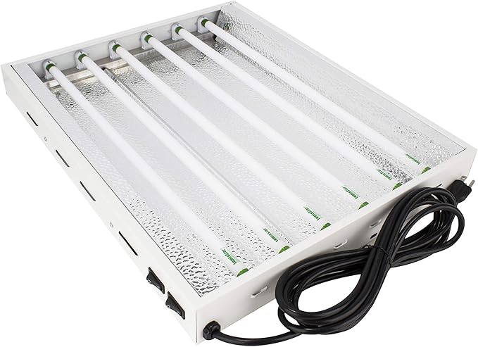 2Ft X 18In 6Lamps 150W T5 Fluorescent Grow Lights with 6500K Sun :Ight Grow Lamps and 15000 Lumens & High PPFD, Great for Seeding, Colon, and VegGrowing Stages of Indoor Plant. Fast Growing!