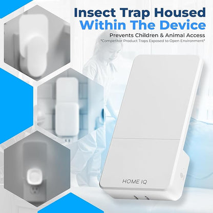 Indoor UV Pest Control Device and Night Light. LED Powered Flying Insect Trap for Flies, Moths, Gnats, Fruit Flies and Mosquitos. (Device + 5 Traps)