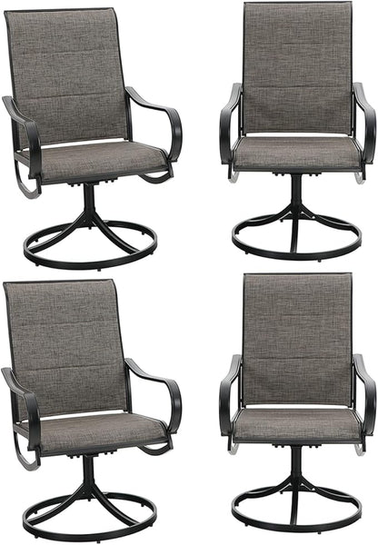 Sophia & William Patio Dining Chairs Patio Swivel Chairs 4 Pieces Quick Dry Textilene Patio Chairs Outdoor Furniture Support 300lbs for Lawn Garden Backyard Weather Resistant